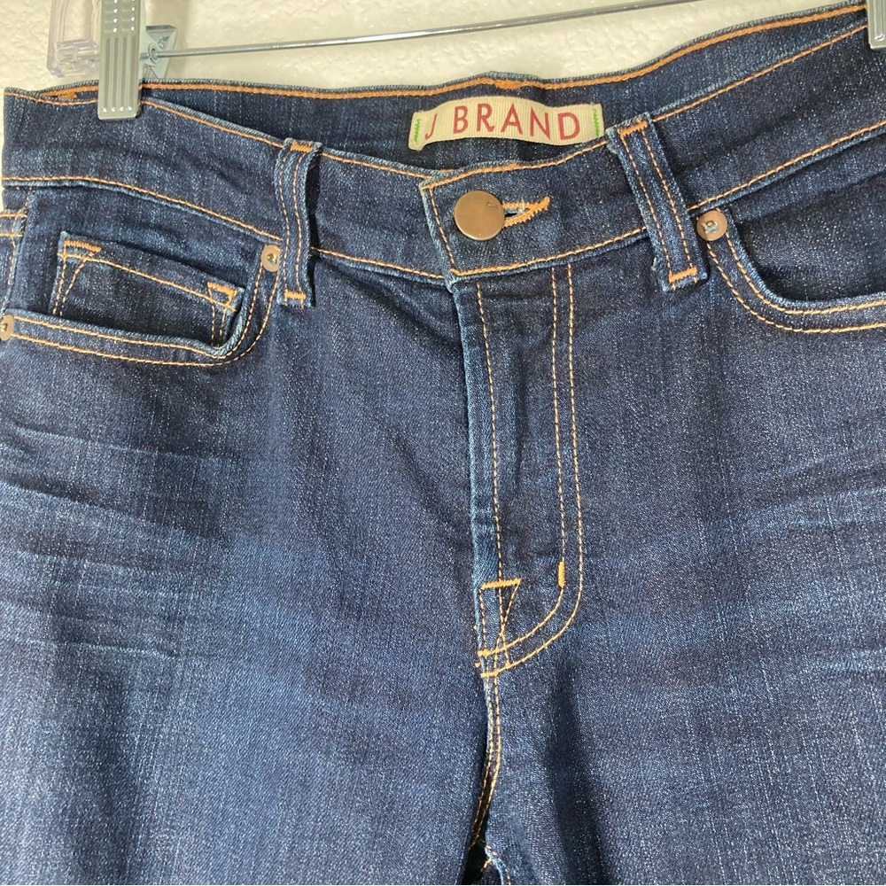 J Brand Womens Boot Cut Denim Jeans Dark Wash 27 Cotton Mid Rise 32" inseam - Picture 8 of 16